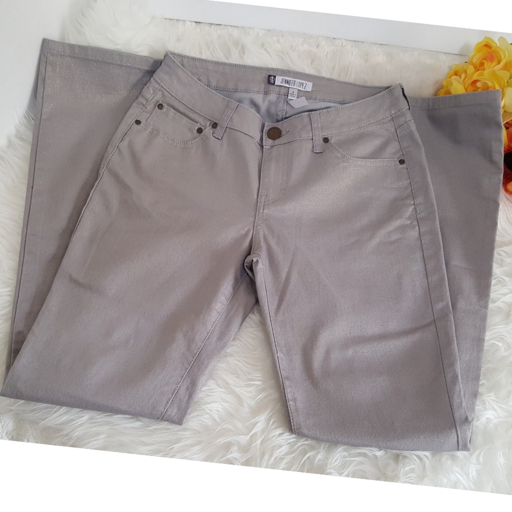 Jennifer Lopez metallic straight pants Sz 6